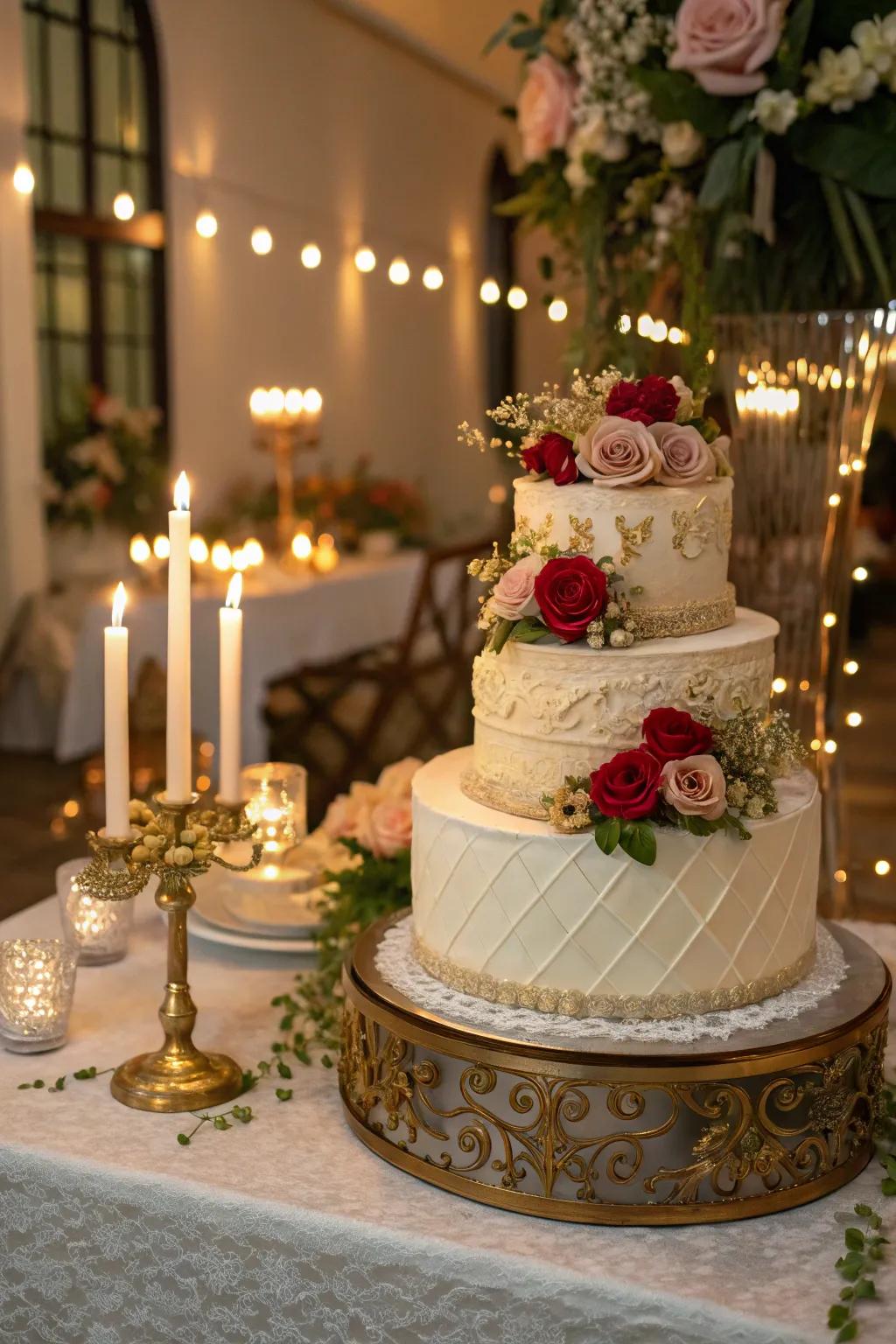 Sweeten the joyous celebration with a breathtaking cake showcase.