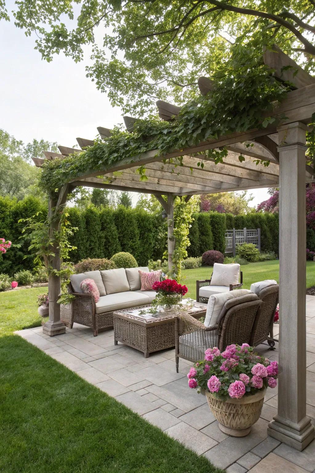 An arbour brings style and shade to your backyard.