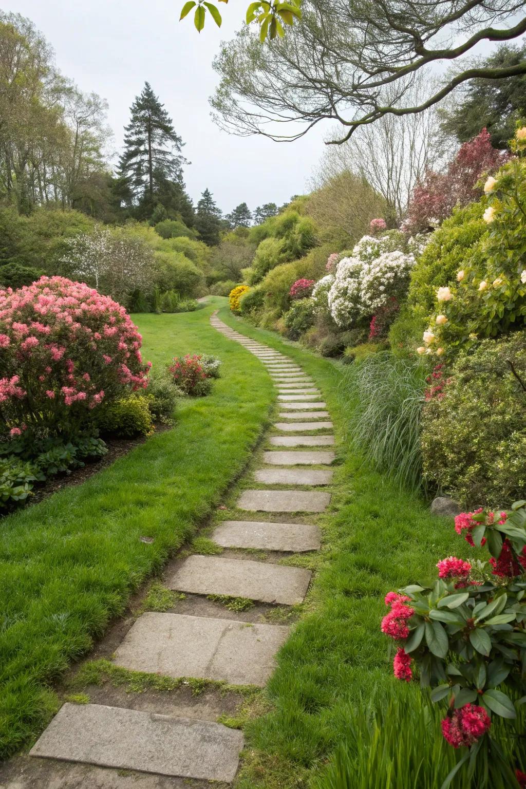 Steppingstone paths impart charm and whimsy to your patio area.
