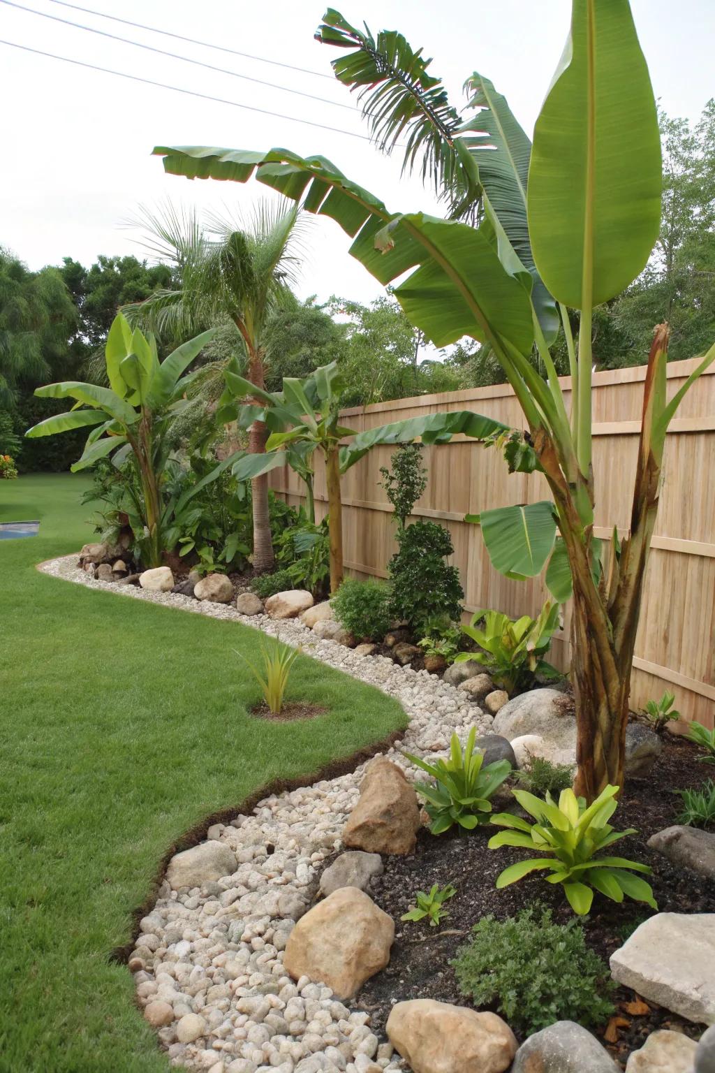 Incorporate tranquility by using feng shui-inspired banana tree placement.
