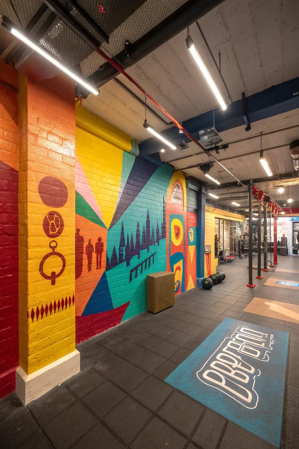 Bright colors can uplift the mood and vitality of your fitness center.