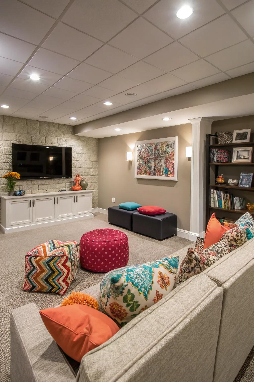 A harmonious color scheme with splashes of color.