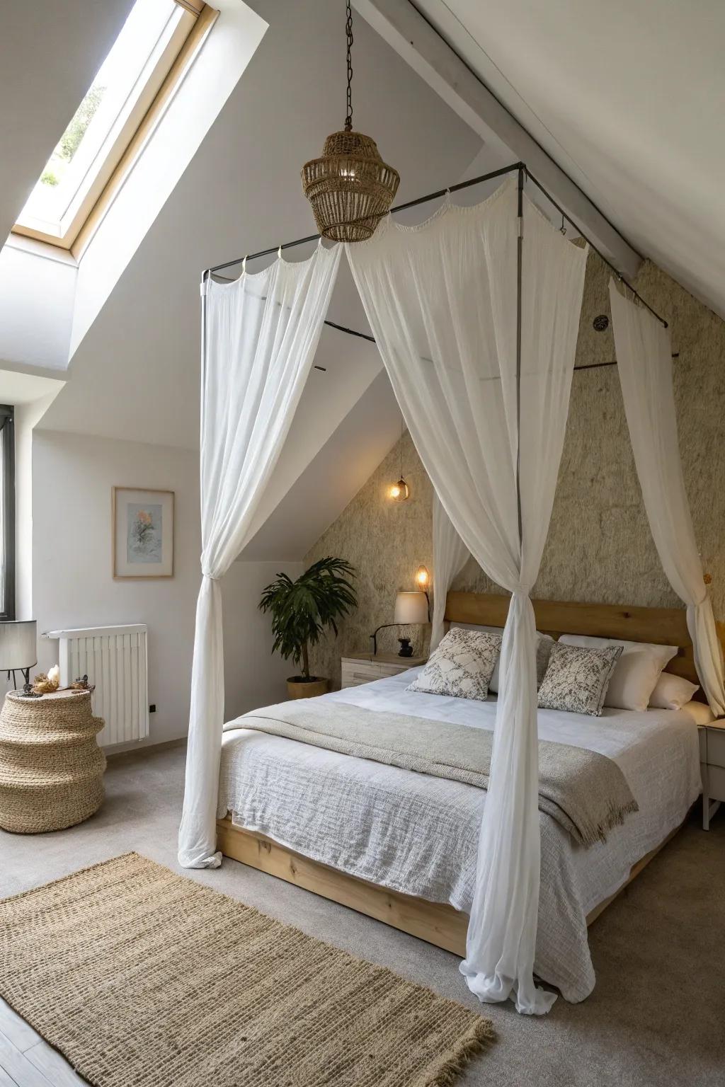 A white awning underscores minimalist elegance and calm.
