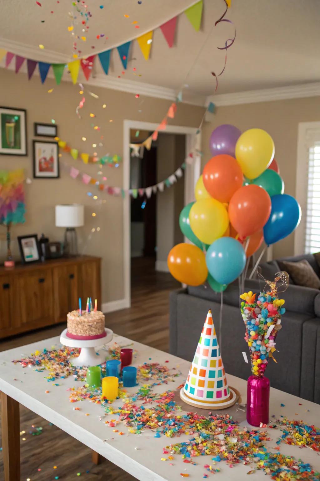 Confetti devices add a burst of color and exhilarating joy.