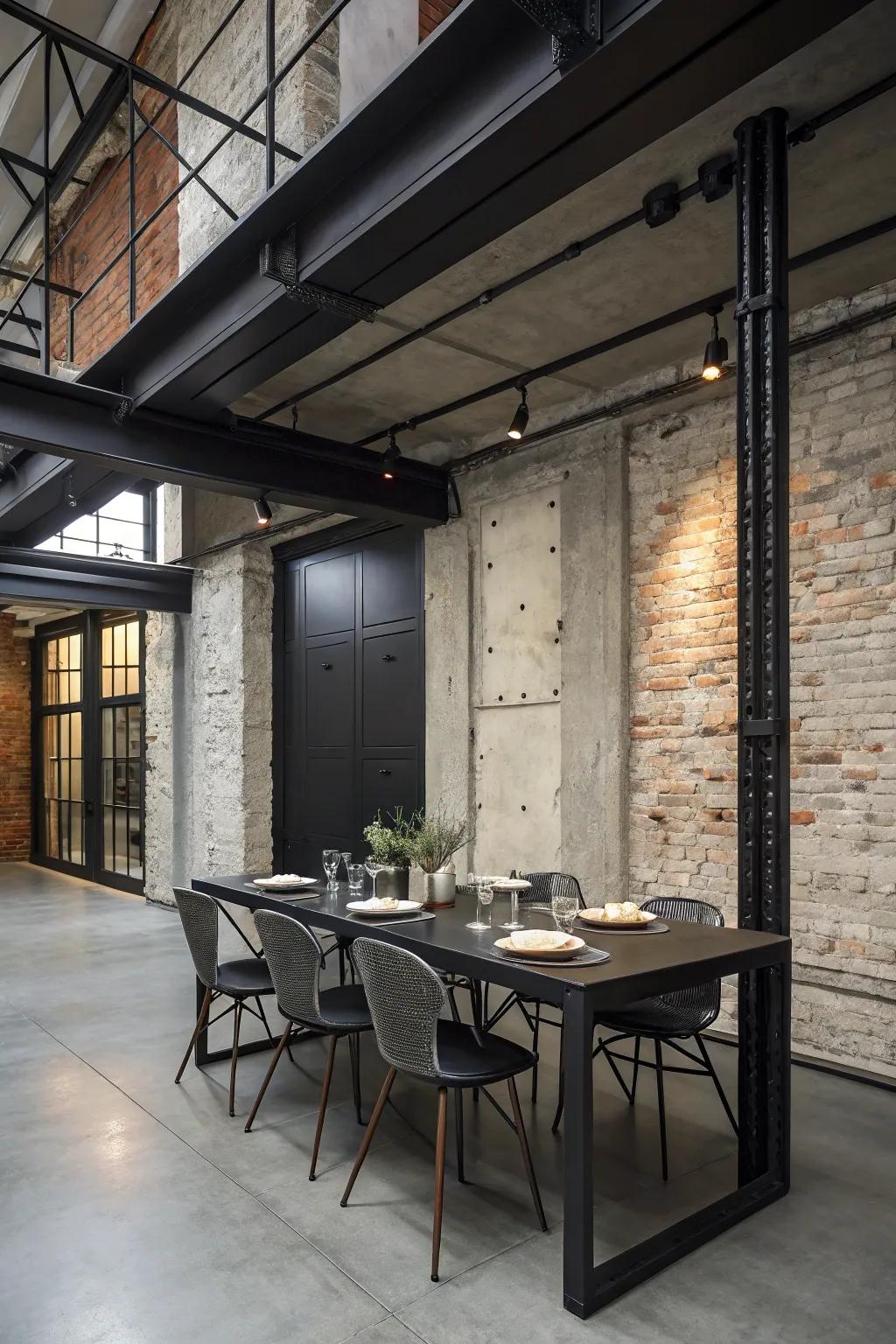 Industrial elements add boldness and character.