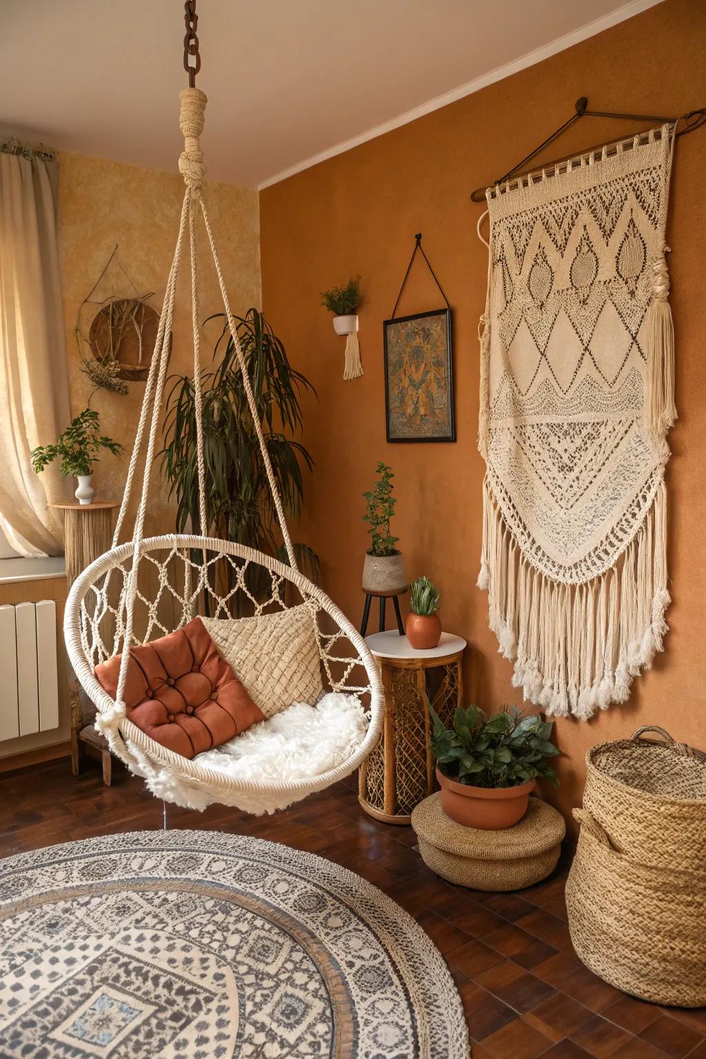 Bohemian accents add whimsy and charm.