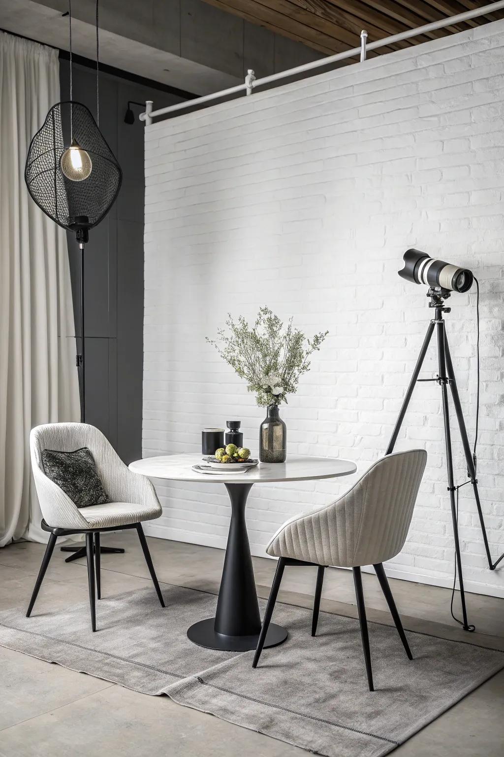 Sleek simple monochrome backdrop