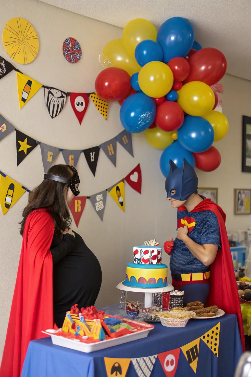 Champion-inspired baby shower prepared for action and venture