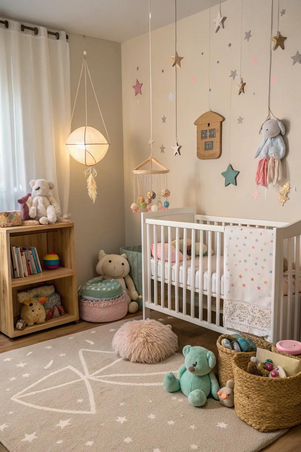 Themed accents bring the nursery's theme to life.