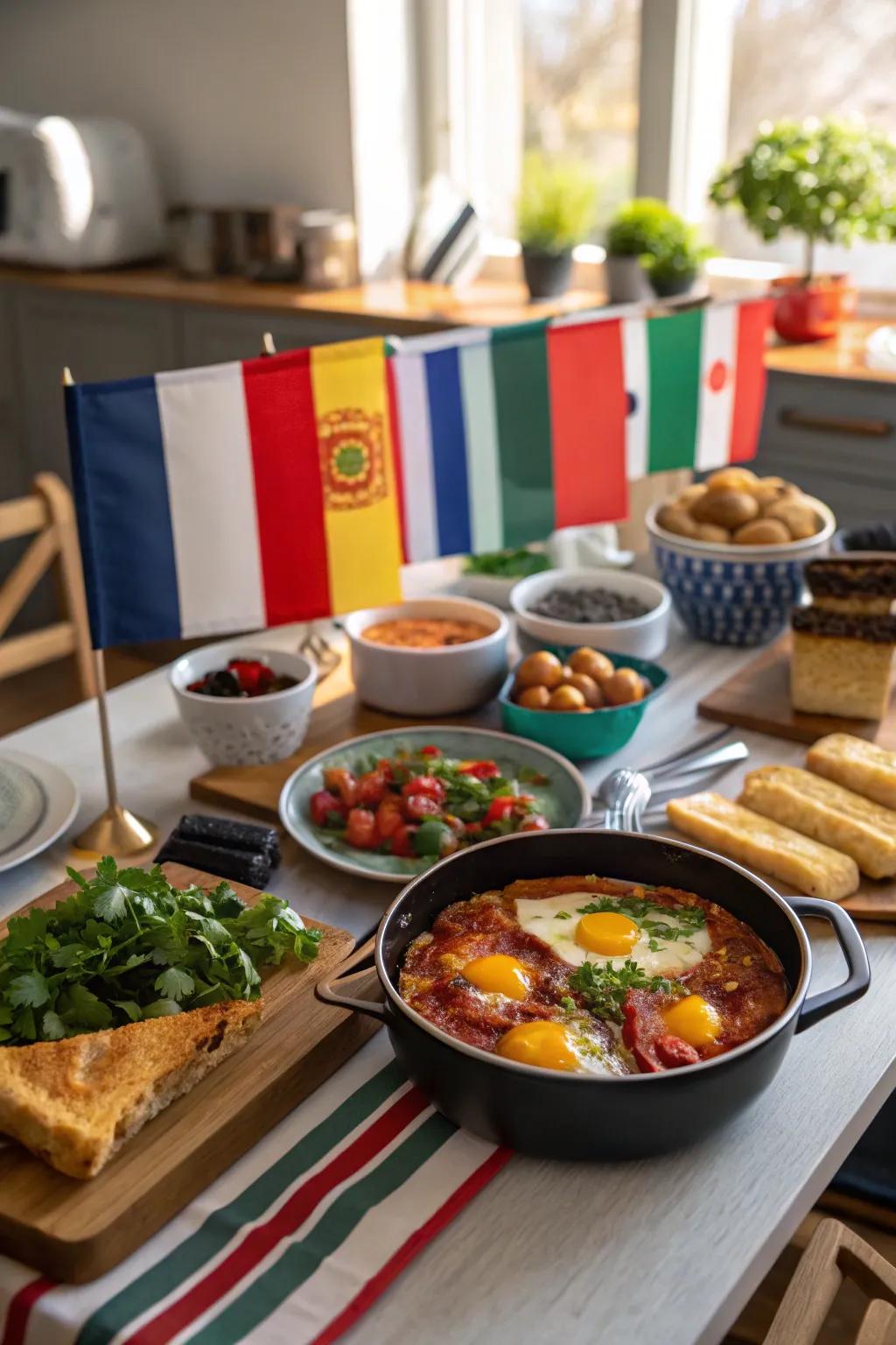 Embark on a gastronomic tour with a worldwide breakfast adventure.
