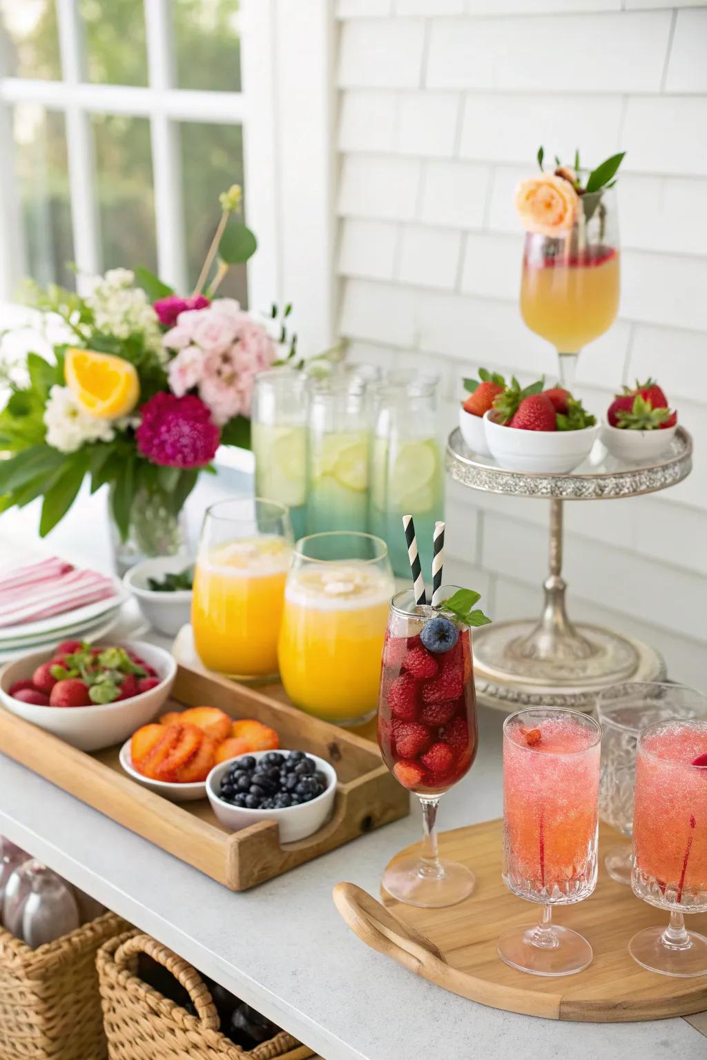 A signature drink station welcomes guests with style.