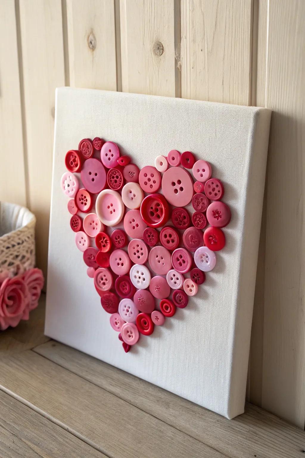 Made with Affection: A Minimalist Heart of Buttons