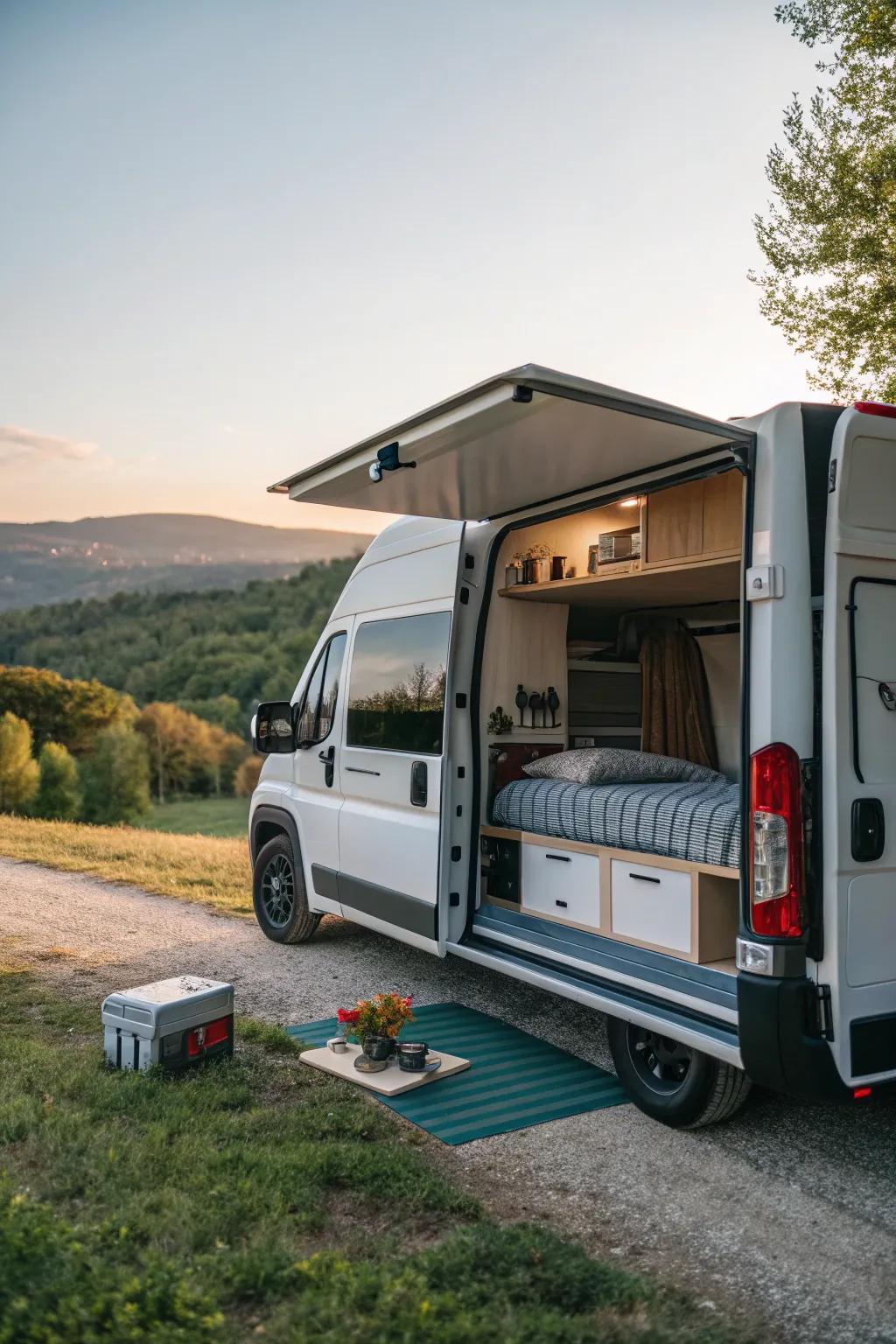 Lift-up beds provide hidden storage solutions and easy access.
