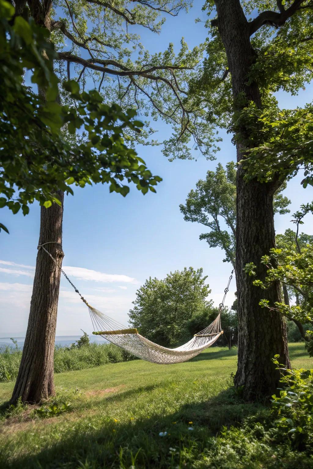 Uncover your serene sanctuary via a hammock configuration.