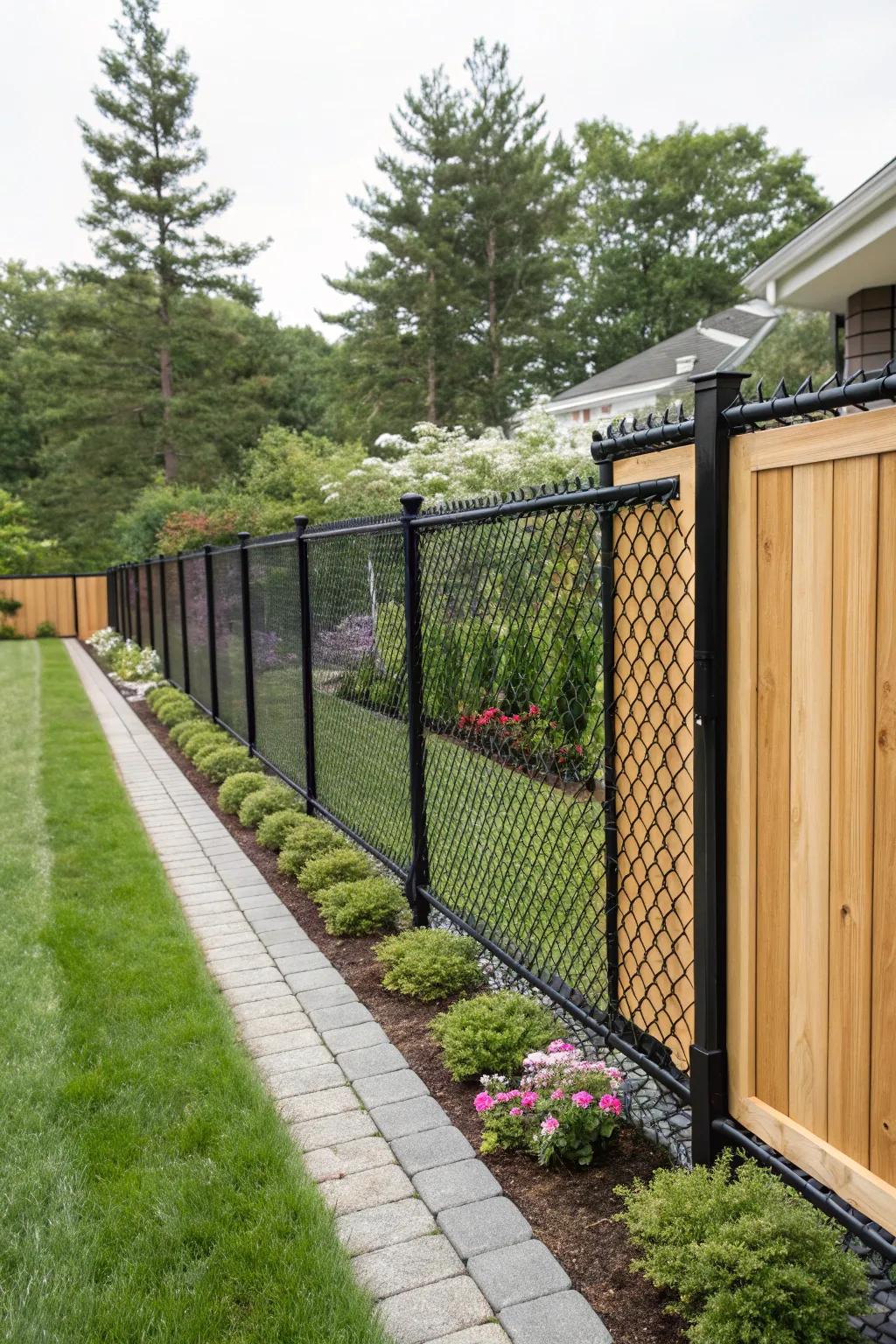 Timber paneling contributes sophistication to your fence.