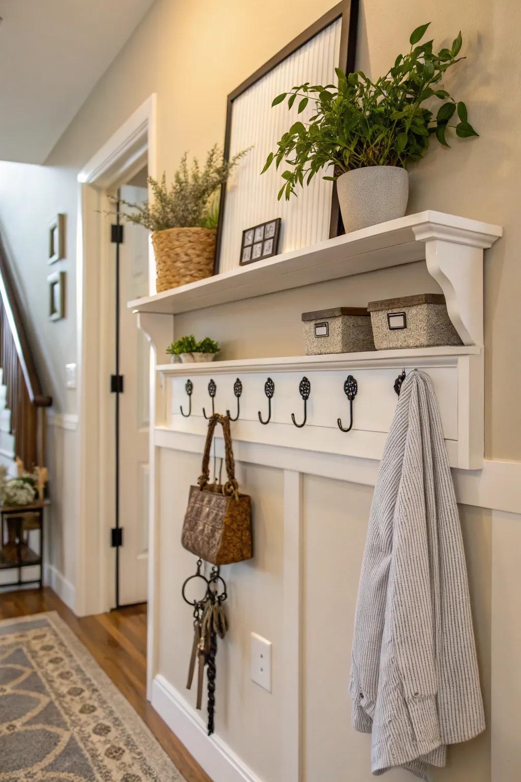 A utilitarian and hospitable foyer remedy.