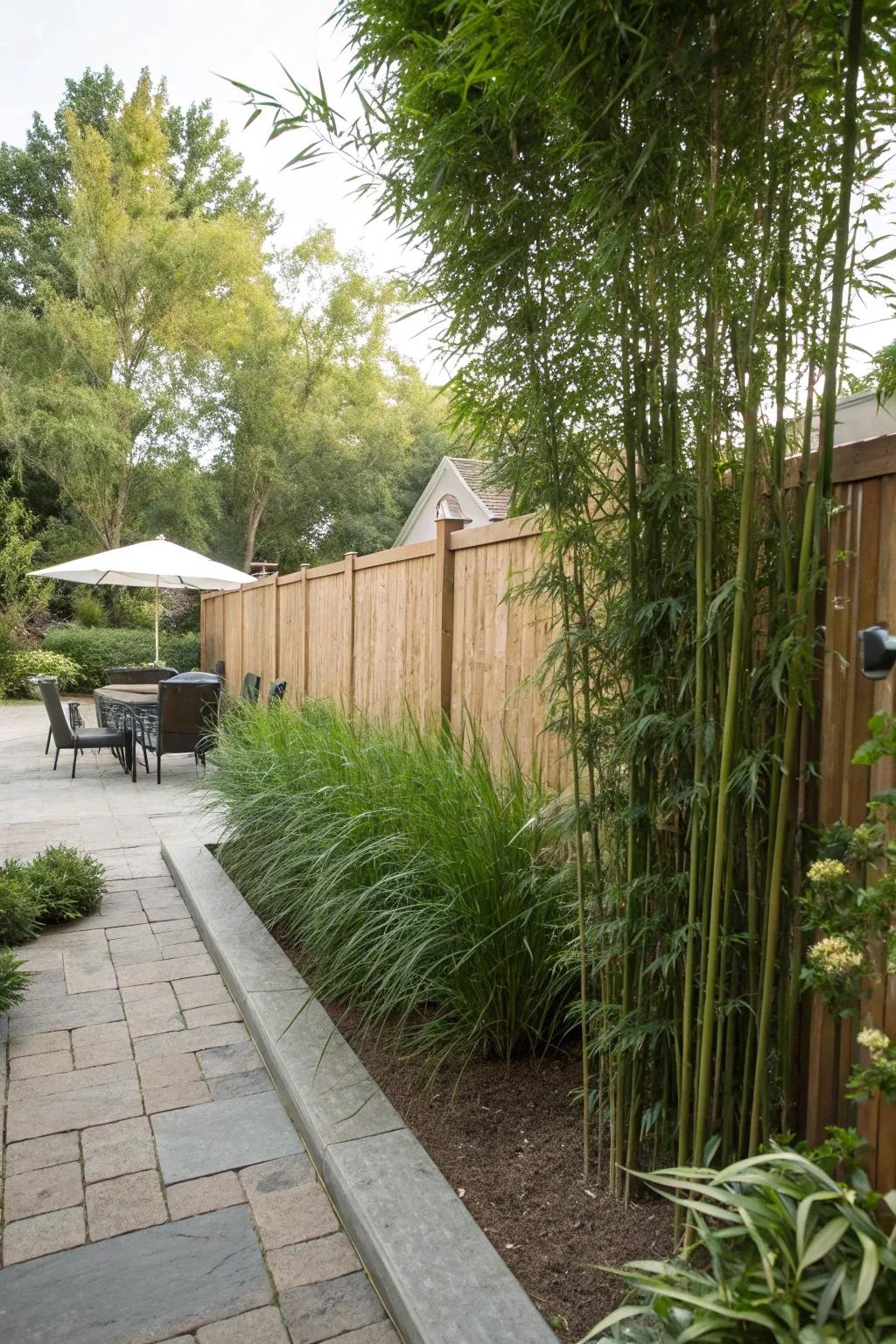Tall plants provide a natural seclusion solution.