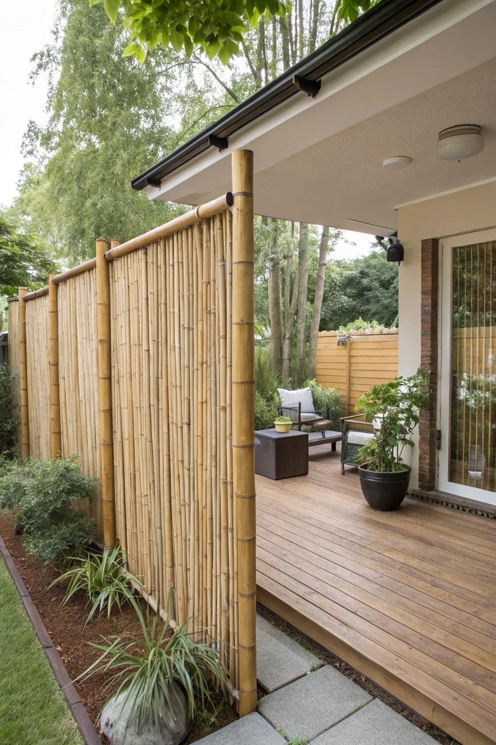 Bamboo displays extend a natural and rapid seclusion remedy.