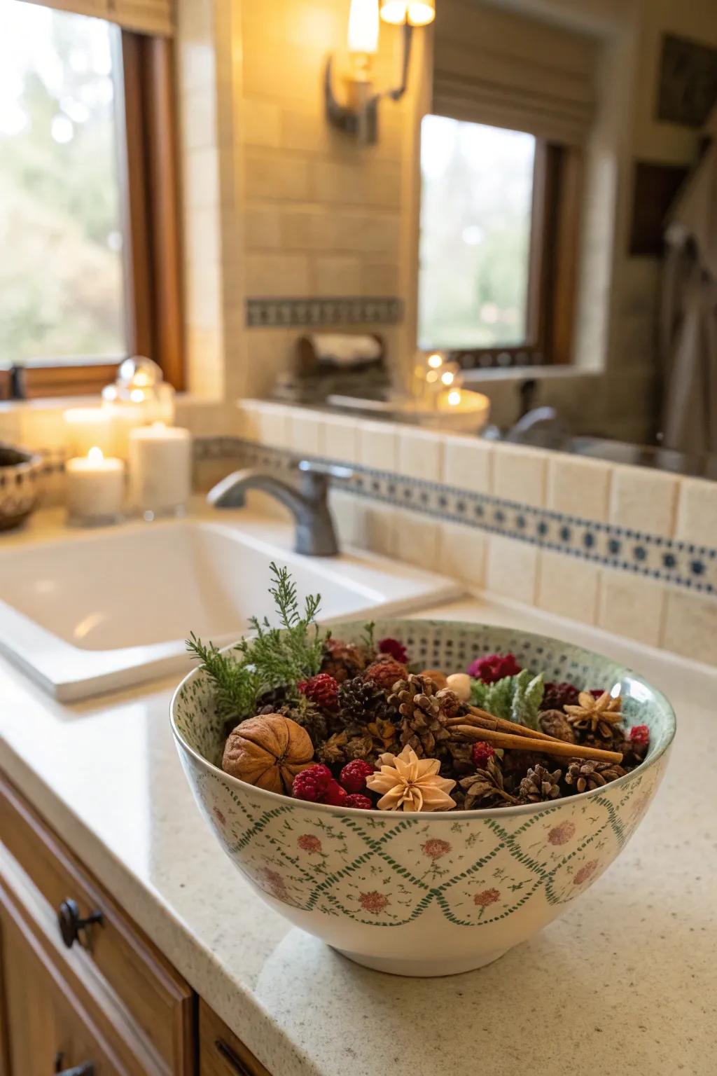 Festive aromatic blends provide a delightful fragrance to your holiday decorations.