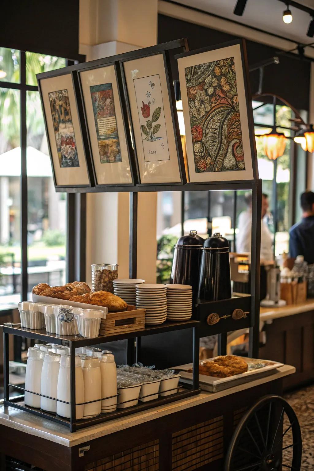 Enhance your coffee space with artistic accents.