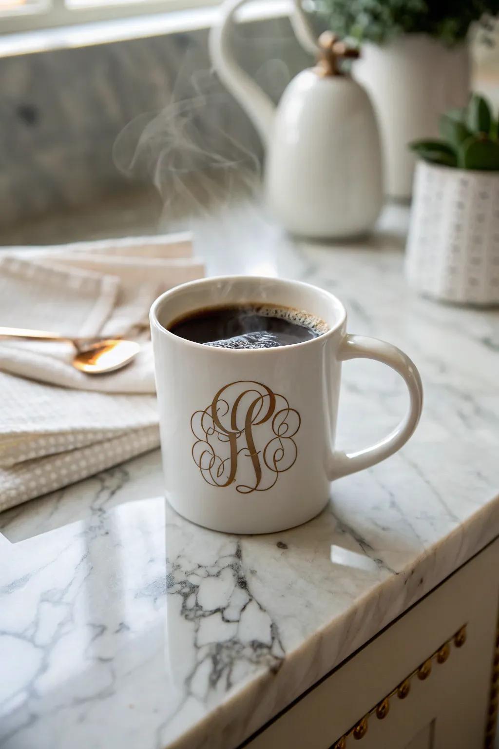Render it intimate through coffee vessels presenting bespoke monograms.