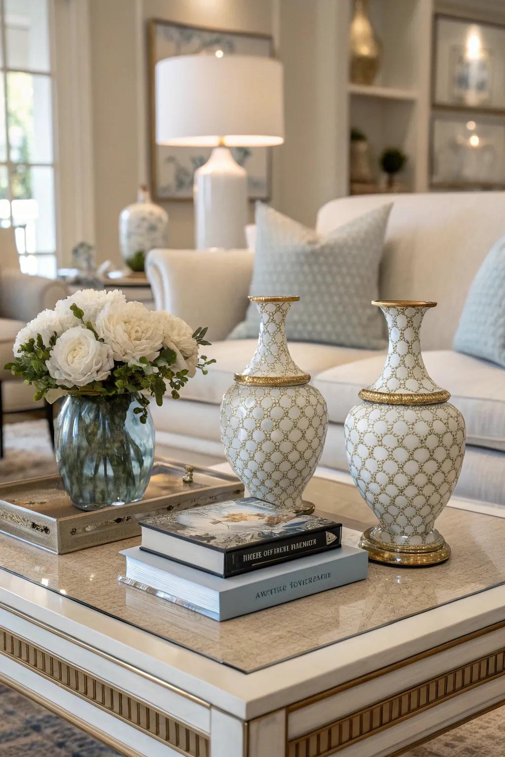 Your coffee table decor will feel harmonious with equilibrium and harmony.