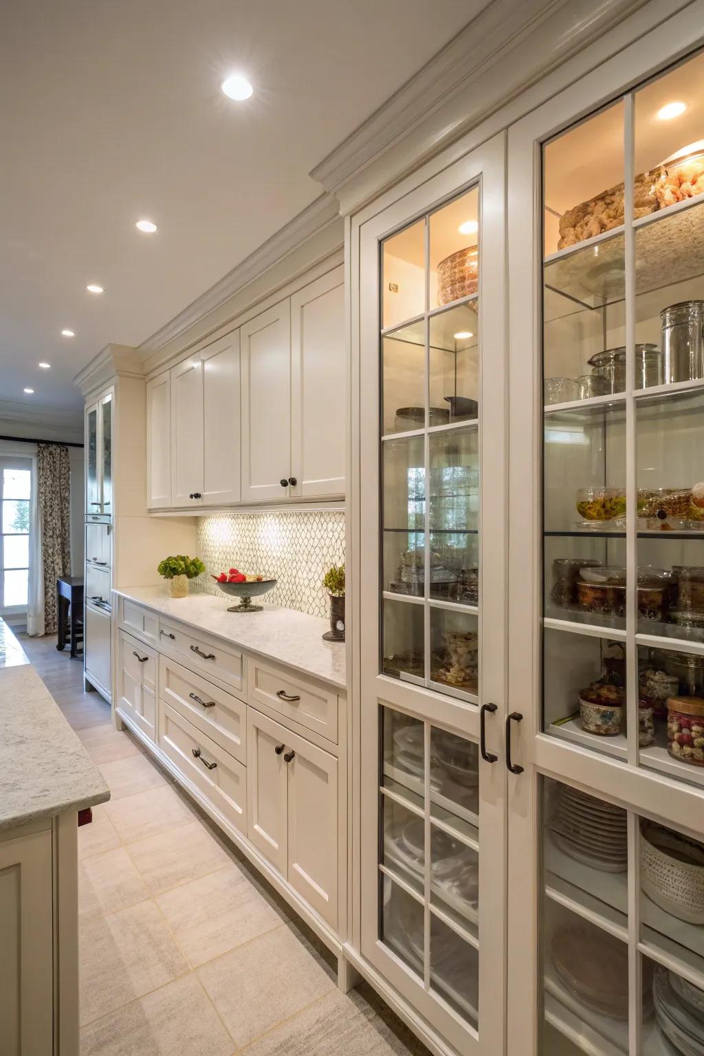 Sophisticated glass inserts within end details that introduce a sense of elegance.