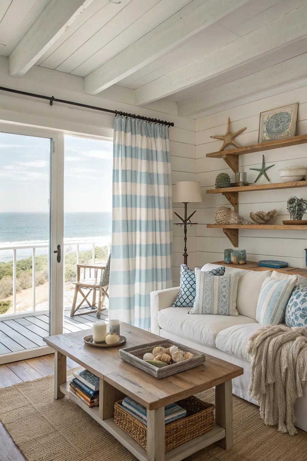 Nautical bands usher a hint of the coast into your dwelling.
