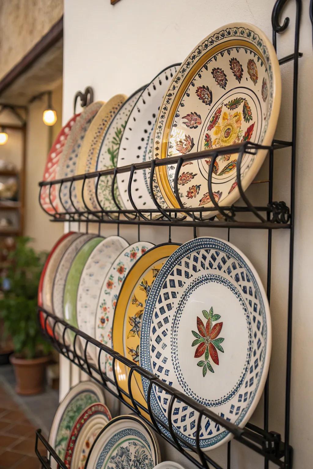 Ornamental plates introduce elegance to any space.