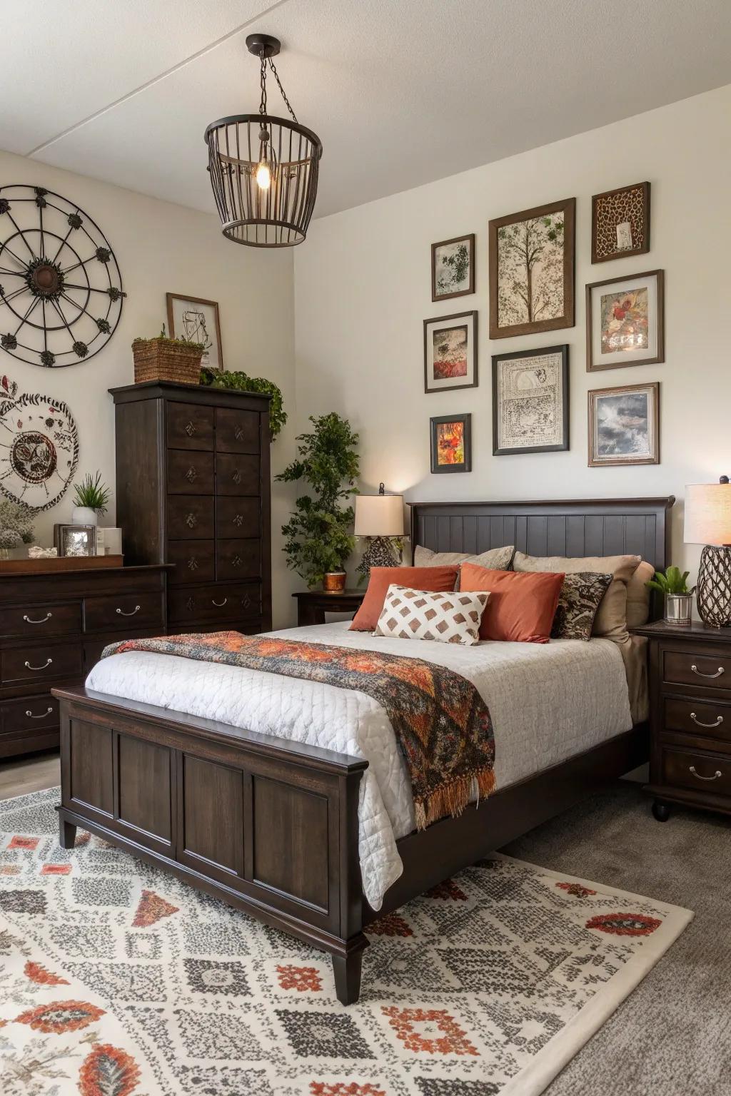 Diverse assortments spotlight the timeless allure of deep brown furniture.