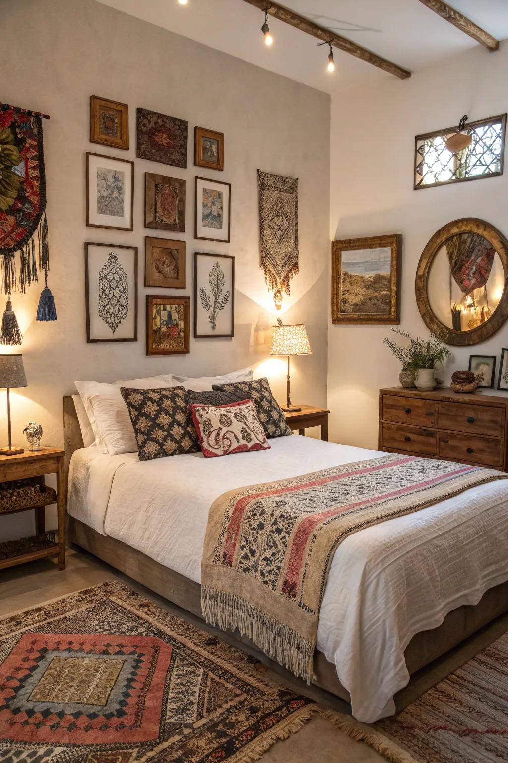 Mixed media presents a vibrant and eclectic interior design style.