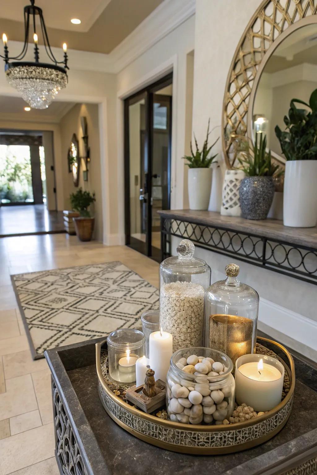 Curate your area with ornamental artifacts.