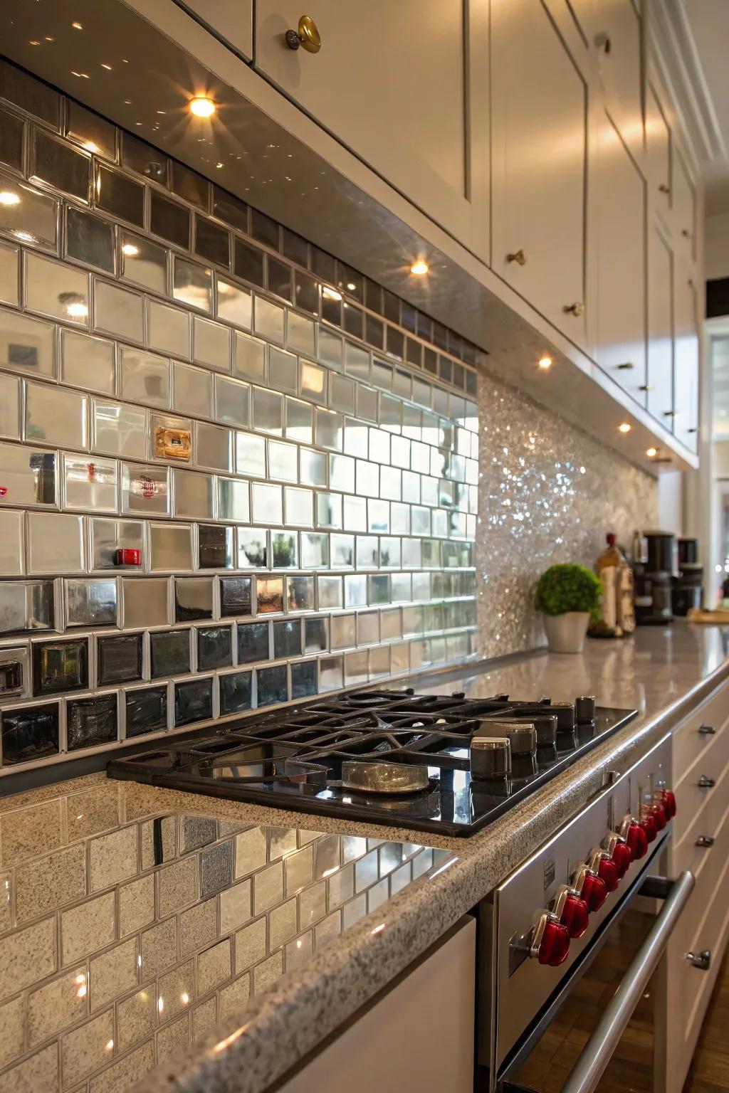 Reflector squares amplify light and space, contributing an element of refinement.