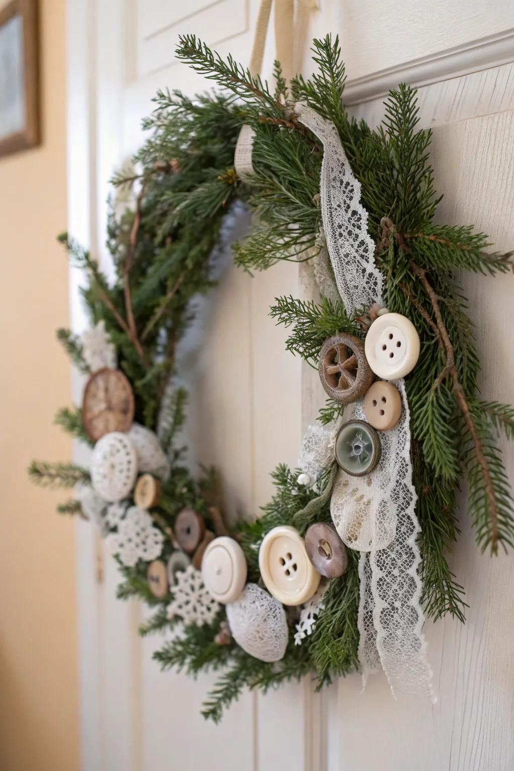 Embrace antiquated charm through a DIY wreath that whispers tales of bygone epochs.