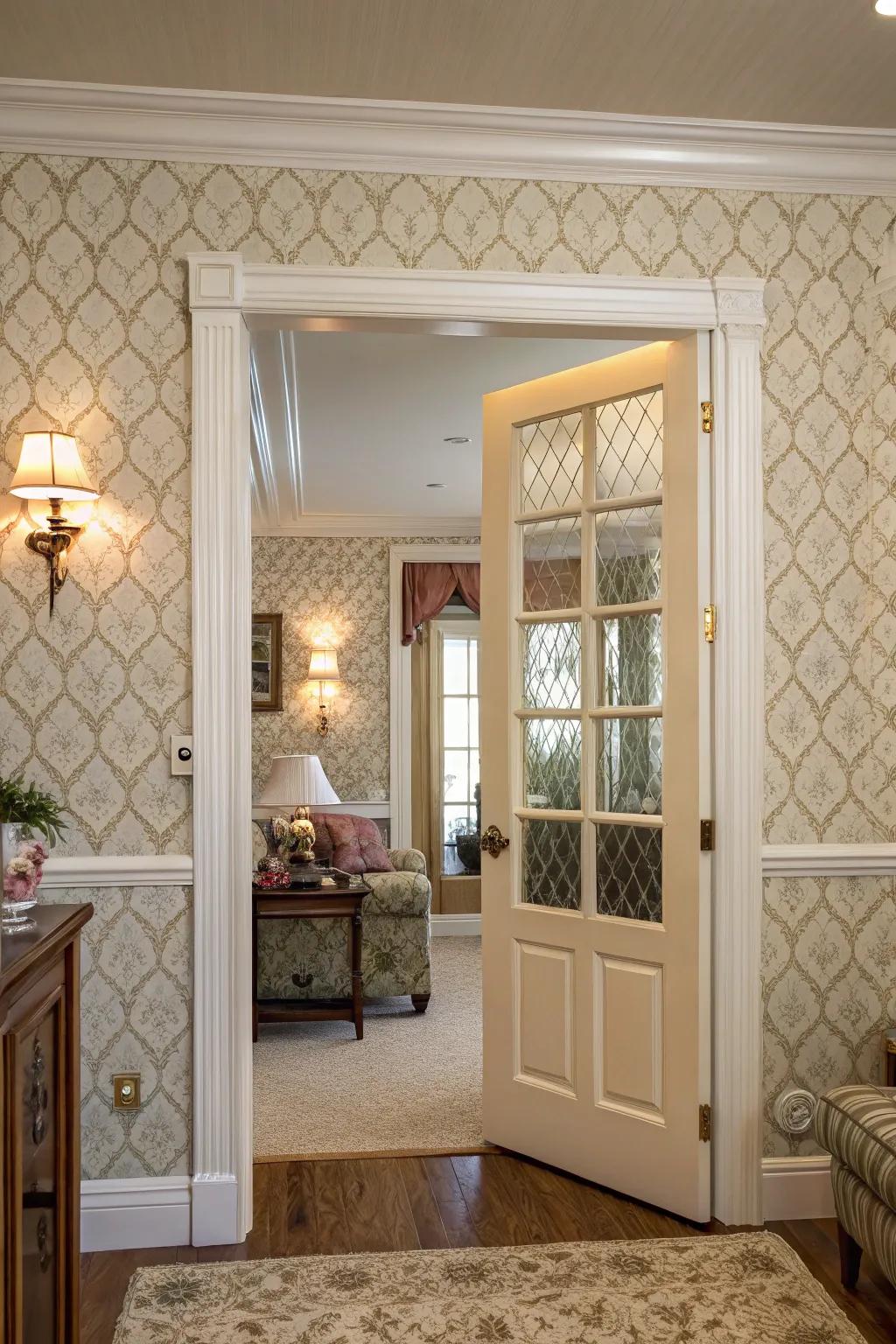 Fashion a seamless vista by prolonging covering onto your doors.