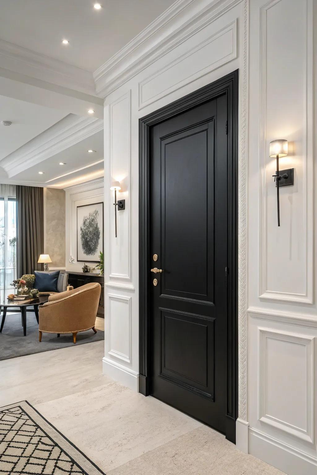 Ebony trim contributes a touch of sophistication and contrast to this contemporary setting.