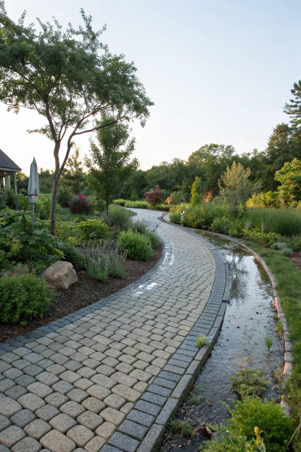 Porous driveways are an eco-responsible selection for sustainable residences.