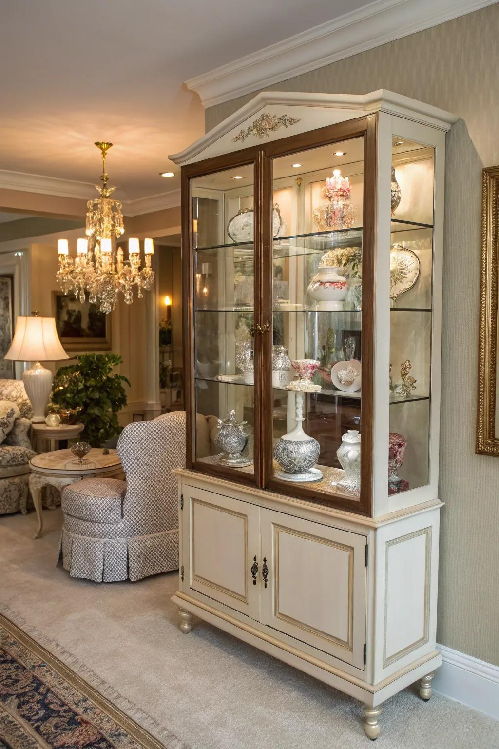 Glass panels transform this washstand into a display.