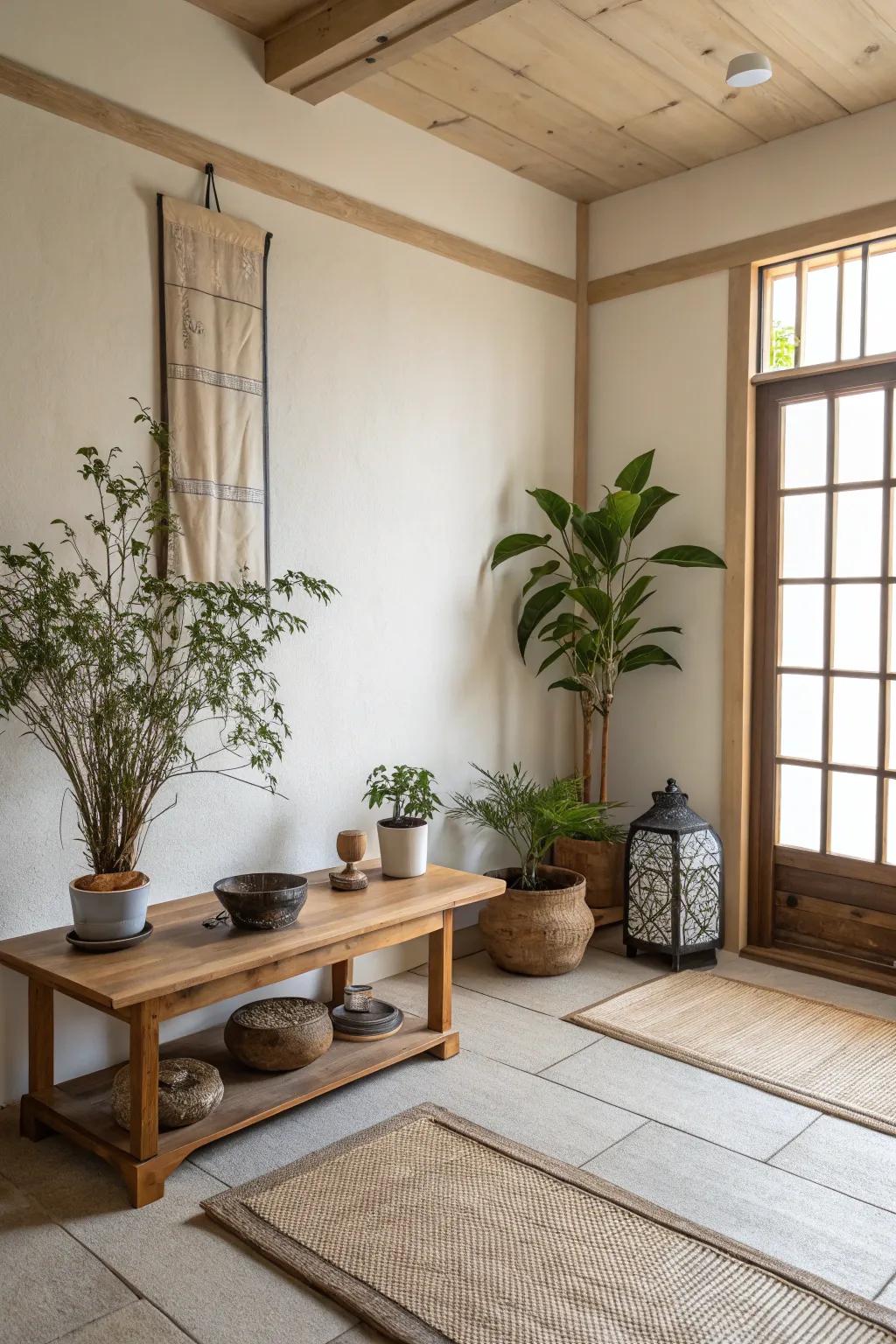 Minimalistic chamber accentuating native constituents.