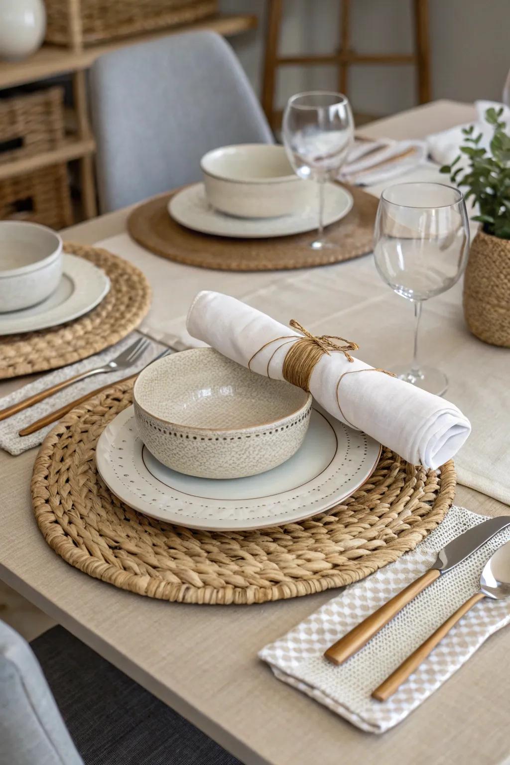 Stratified textures inject both profundity and intrigue into the Easter table array.