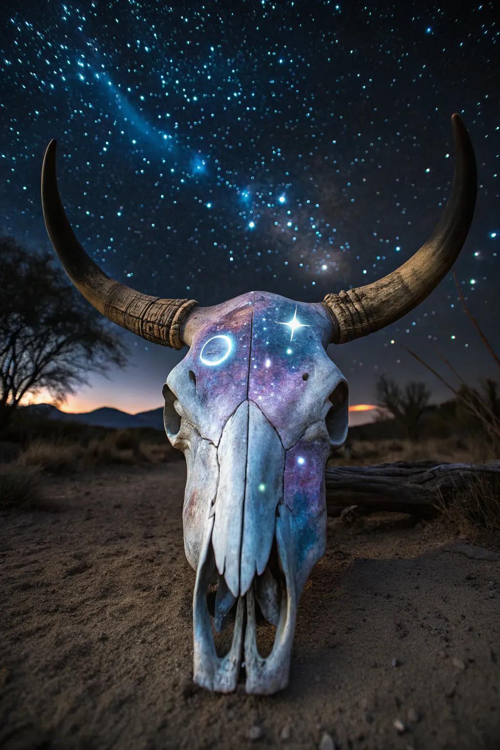 Galactic patterns infuse a cosmic nuance into your aesthetic.