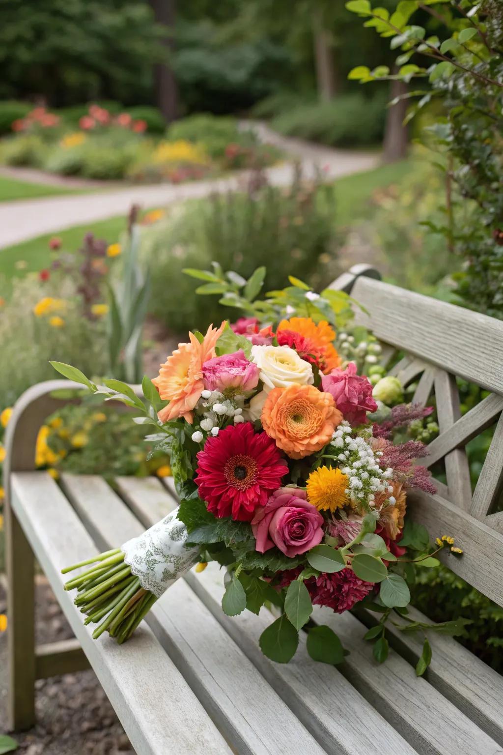 Garden-inspired bouquets invite the outdoors inside.
