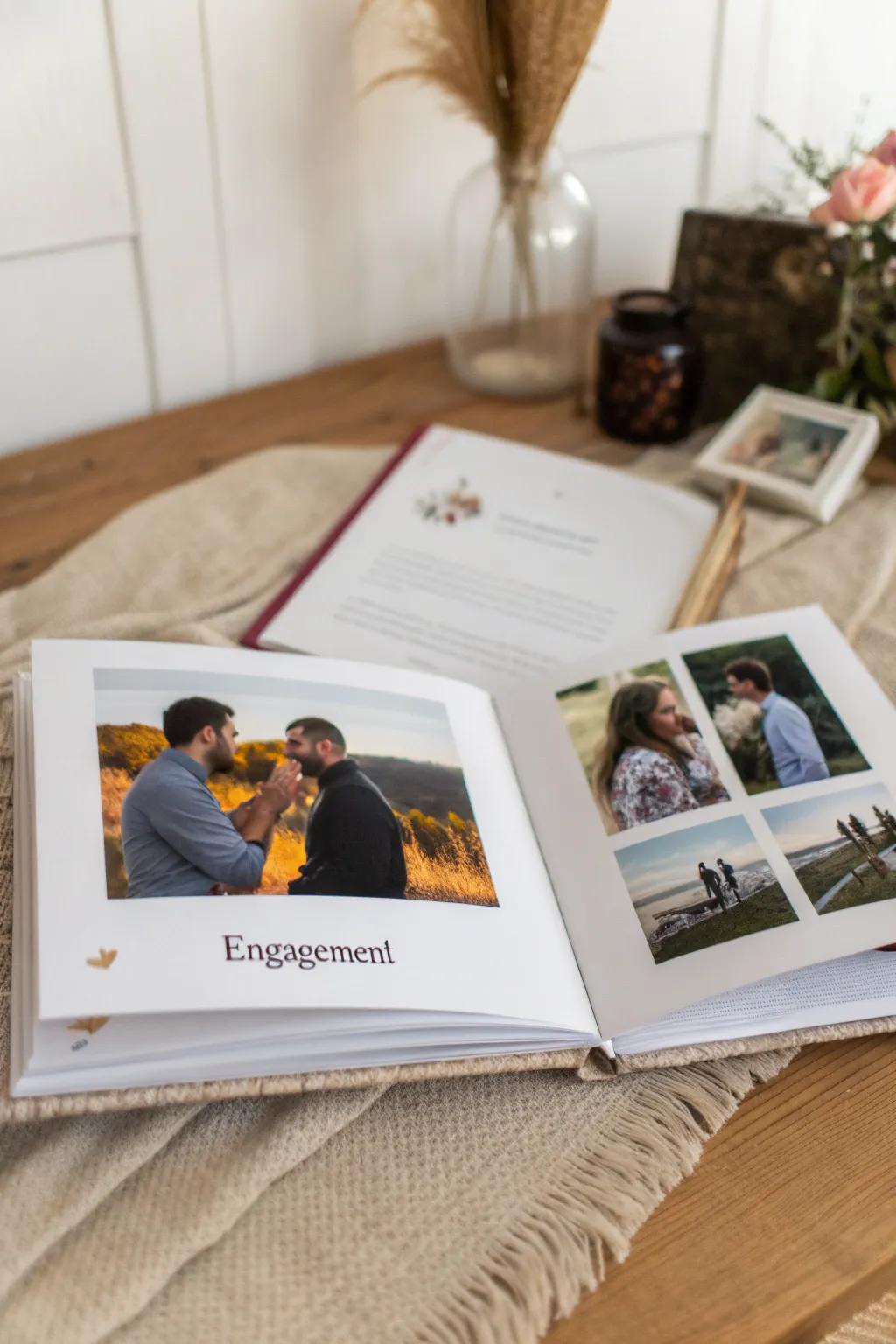 A timeline of affection immortalized in an engagement photo compilation.