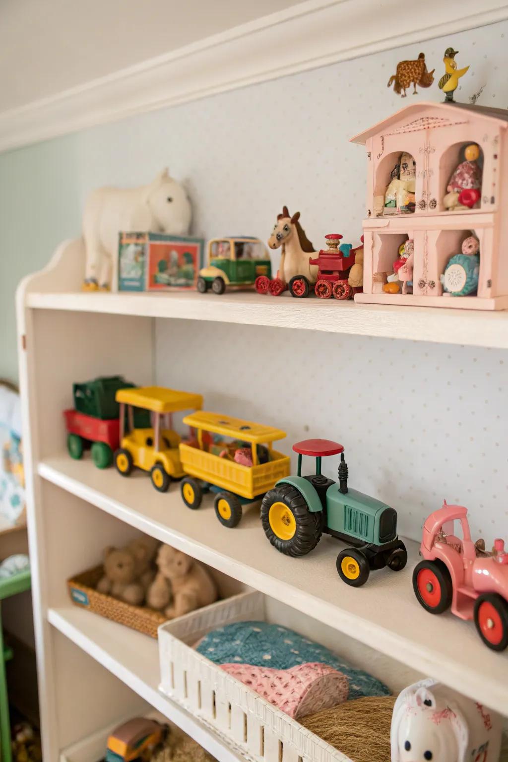 Classic toys introduce charm and character to a baby's room.