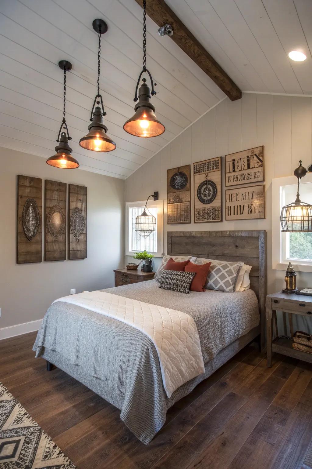 Industrial accents impart a contemporary spin to country-style decor.
