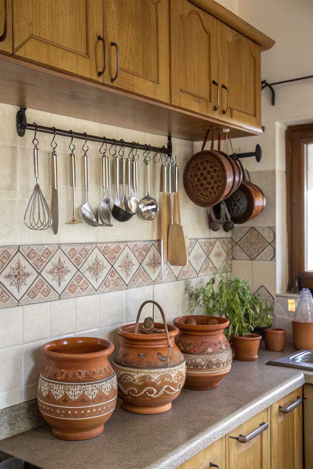 Efficient decor: Combine style with practicality in your cooking area.
