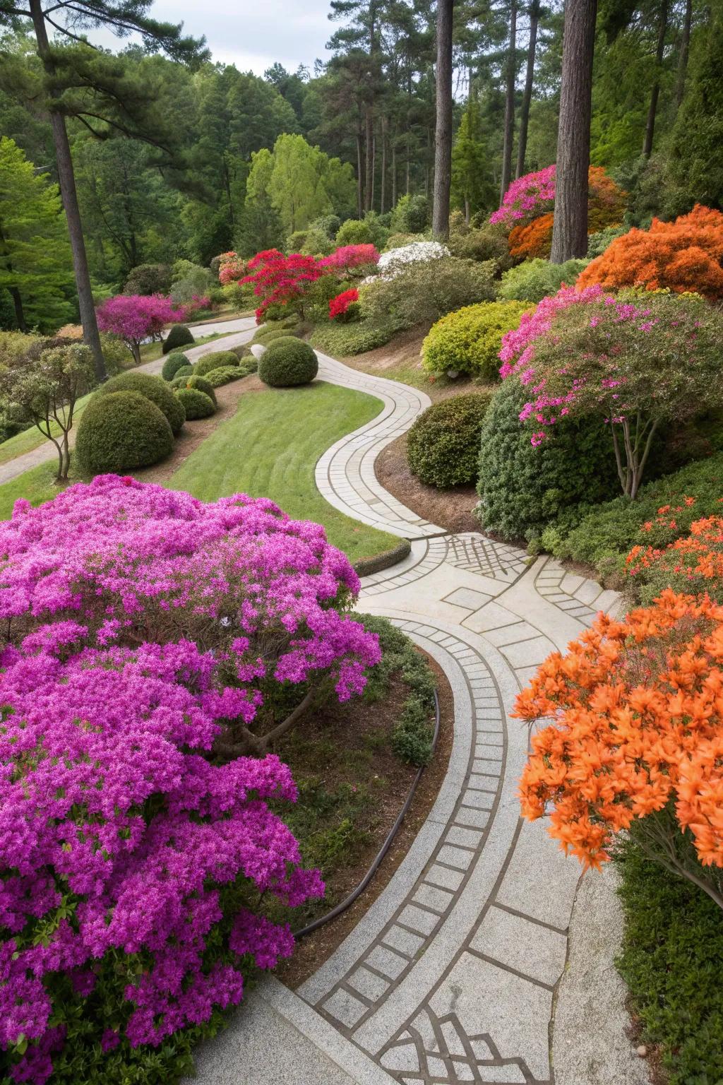 Dare to be unique with uncommon azalea color pairings.