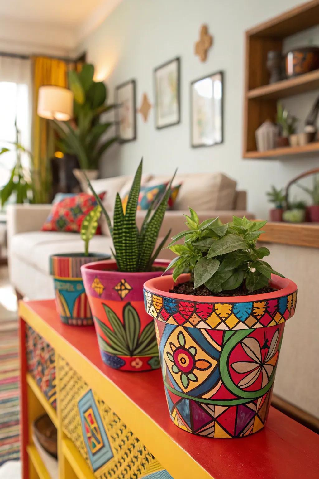 Articulate a declaration through audacious, multi-hued compositions upon your floral receptacles.