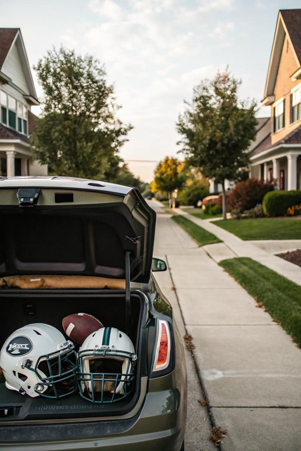 Helmet contours produce an outstanding visual impact for your trunk.
