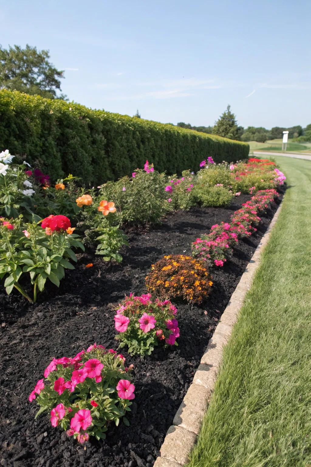 Refresh flower beds with the bold look of ebony ground cover.